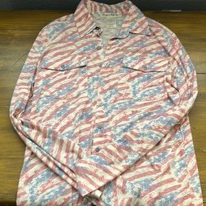 Cowgirl Tuff Red and Blue Long Sleeve Tee